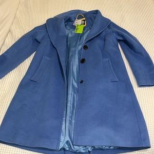 Sam Edelman Twill Pleat Coat Lake Blue Size 0
